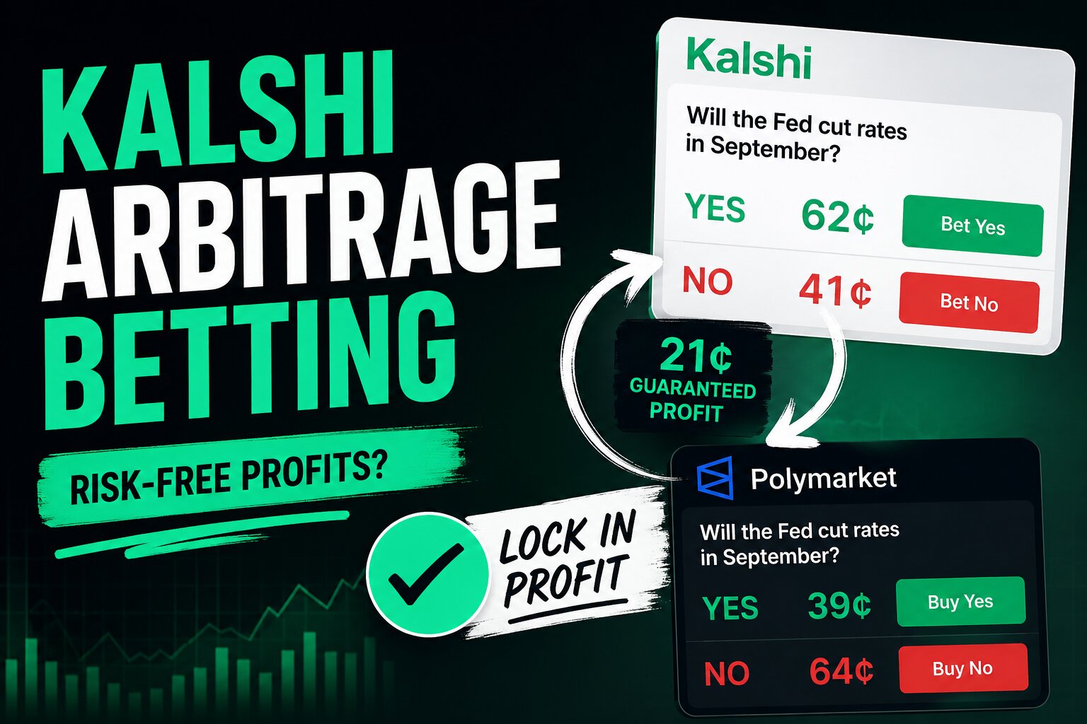 Side-by-side price comparison between Kalshi and a sportsbook for the same event