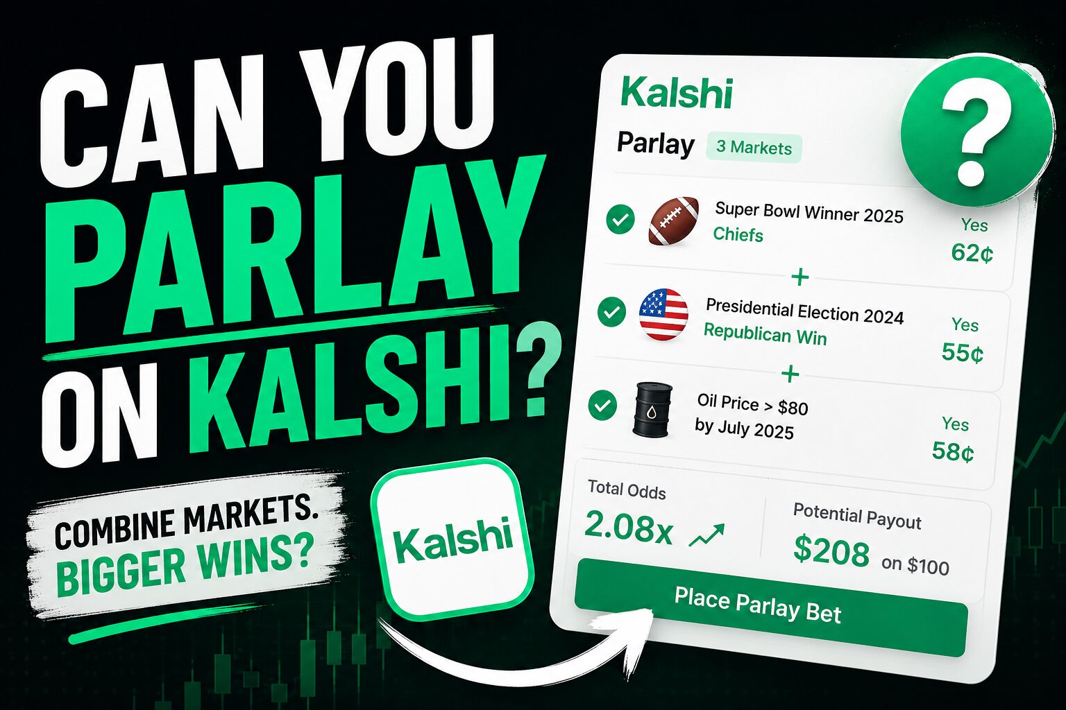 Kalshi combo builder screen showing multiple event contracts bundled into one position