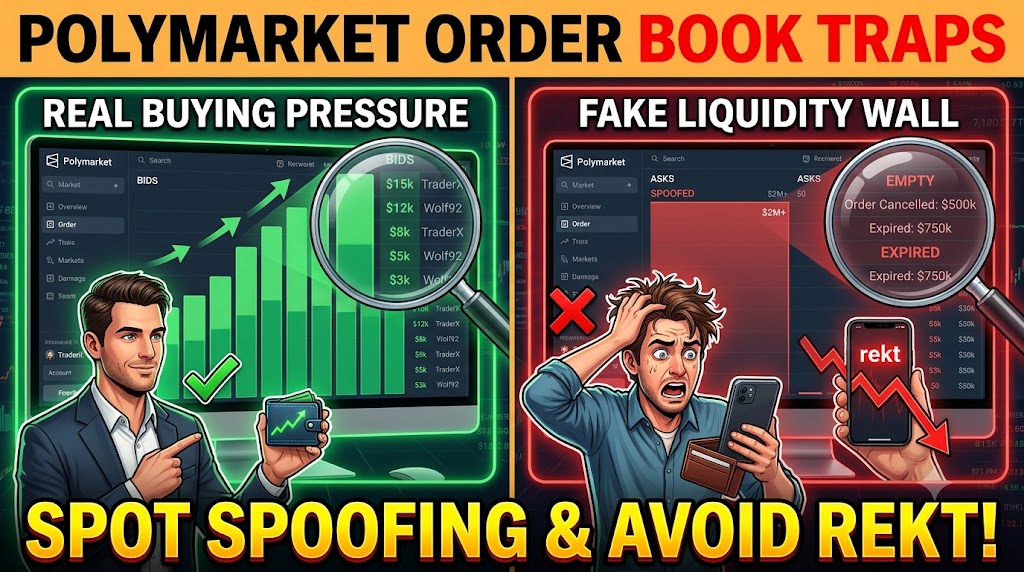 Order book depth chart with a large buy wall highlighted